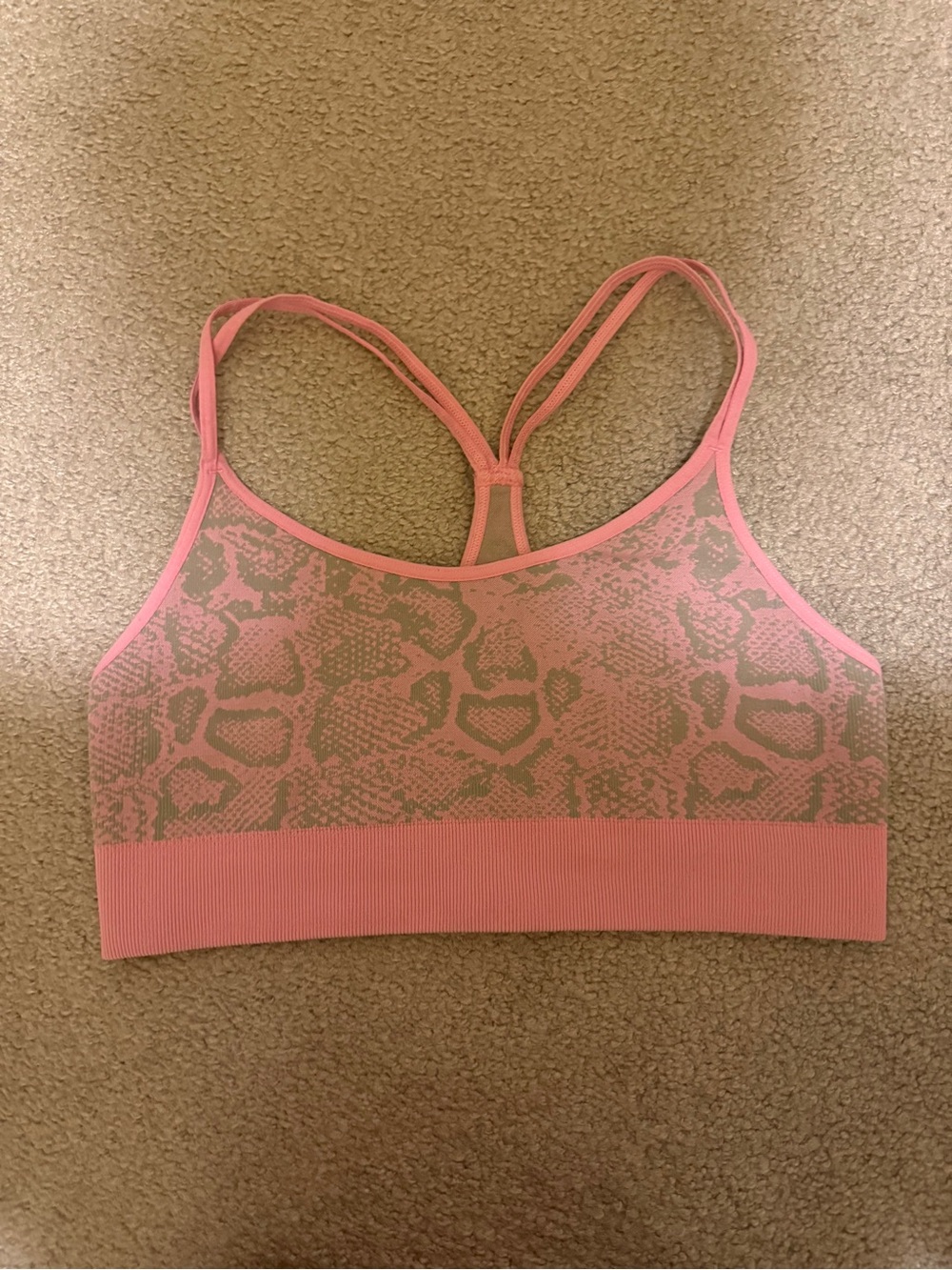 Bombshell Sportswear Pink Snake-Print Sports Bra